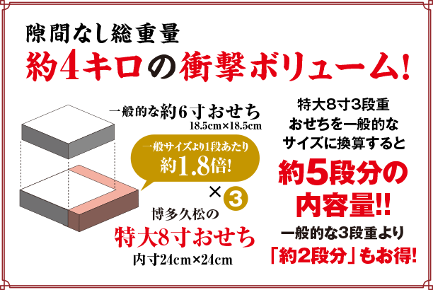 隙間なし総重量約4キロの衝撃ボリューム!